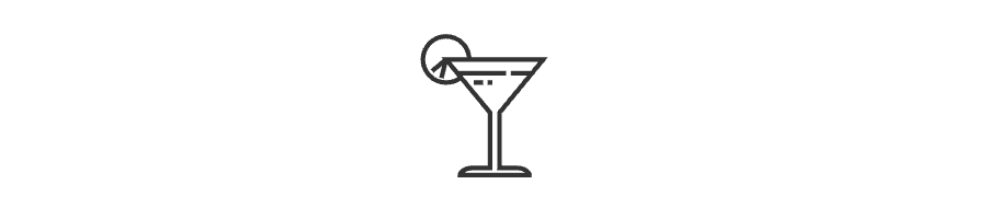 Icon of a cocktail glass with a slice of citrus.